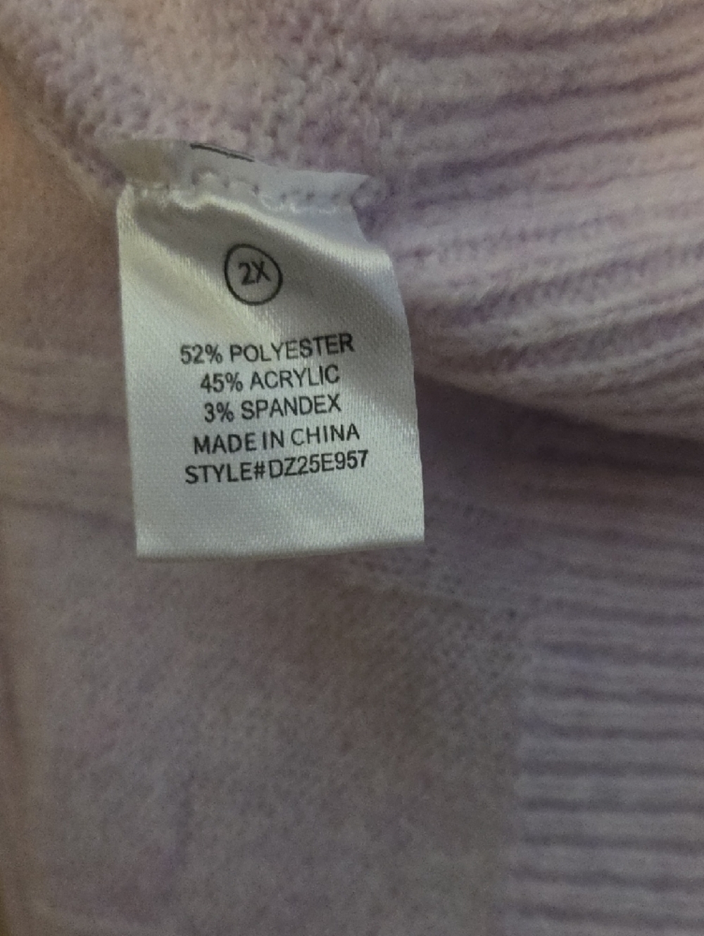 Fashion Nova Women's Pale Lilac Cable Knit Crewneck Sweater - Picture 3 of 4